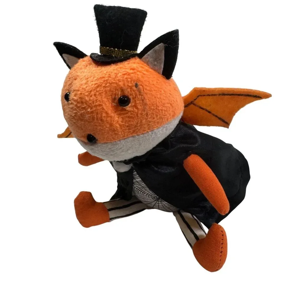 Target Hyde And Eek Fundy Fox Bat Halloween Fabric Sit About Holiday Decor Toy